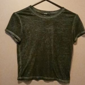 Juniors Forever 21 Semi Sheer Crop Top Size Small